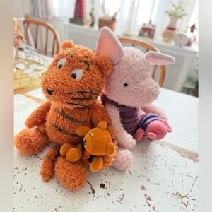 Vintage Disney Plush Piglet & Tigger Pair W/teddies